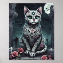Gothique "Rose dame", Jour des Morts, Chat blanc