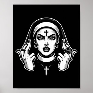 Affiche Gothique satanique nonne blackcraft sataniste occu