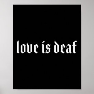 Affiche Gothique Sourd ASL Geste MAIN Sourde Perte d'audit