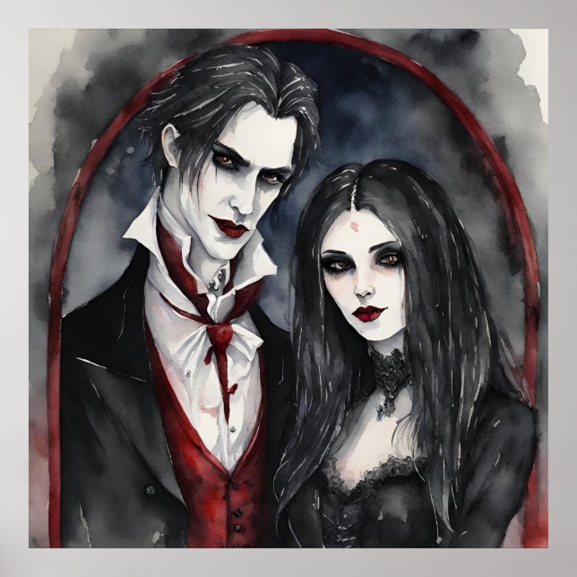 Affiche Gothique Vampire Couple (Devant)