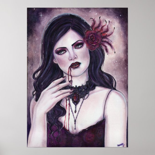 Affiche gothique vampire hantée par Renee Lavoie (Devant)