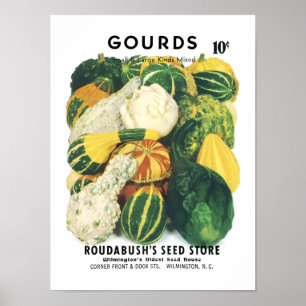 Affiche Gourds Paquet de semences Vintage