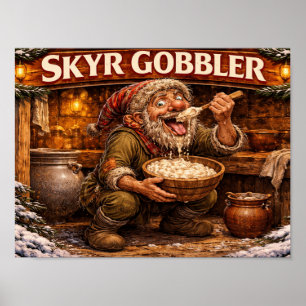 Affiche Gourmand de Skyr lutin de Noël islandais