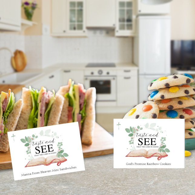 Affiche Goûtez Et Voyez Les Cartes Alimentaires Religieuse (Créateur téléchargé)