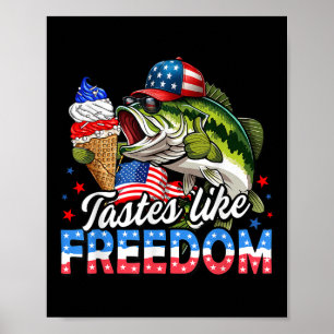 Affiche Goûts Comme Liberté B Pêche Patriotique 4 Juil