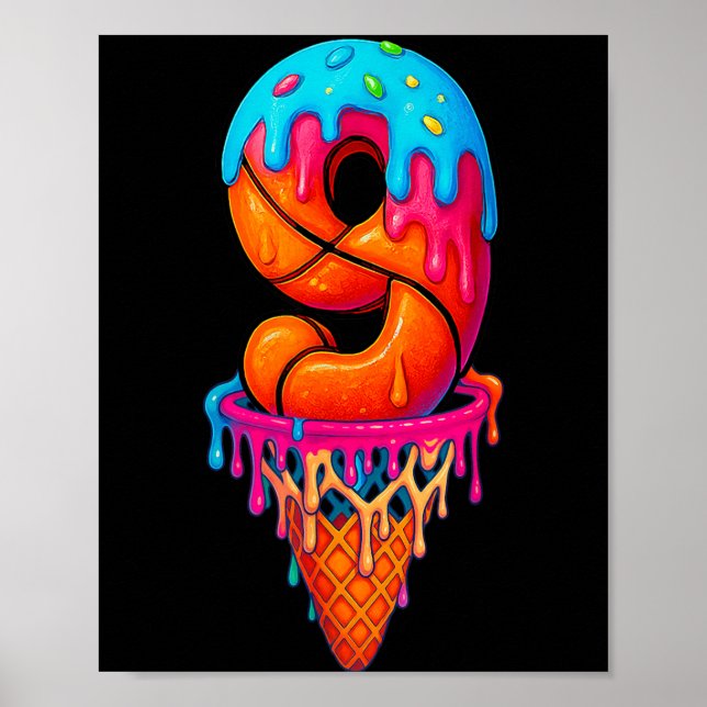 Affiche Goutte de baseball 9 ans Goutte de glace 9ème (Devant)