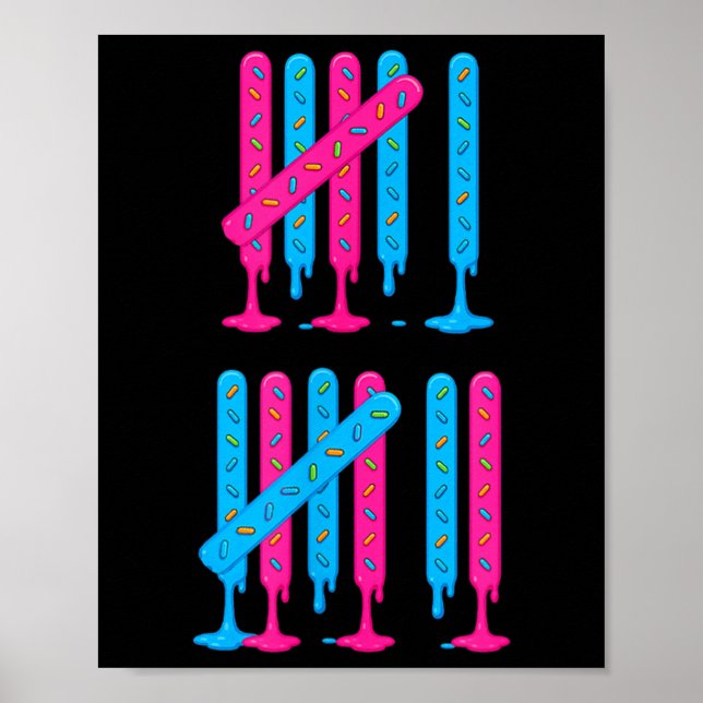 Affiche Goutte de glace Tally Marks 67 Mème Compter 6 7 Br (Devant)