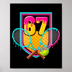 Affiche Goutte de Tennis Numéro 67 Joueur de Tennis 