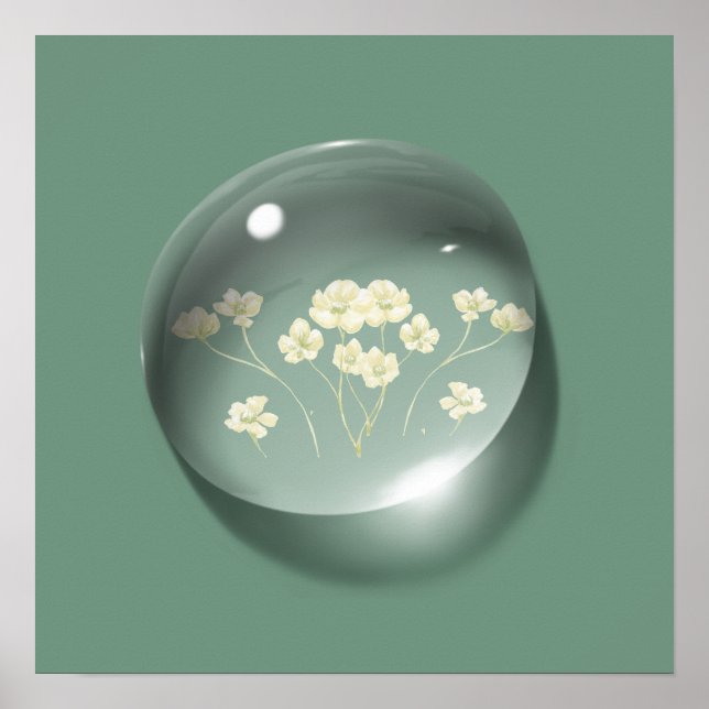 Affiche goutte d'eau florale moderne (Devant)