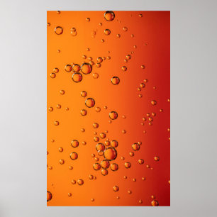 Affiche gouttelettes d'eau sur la surface orange