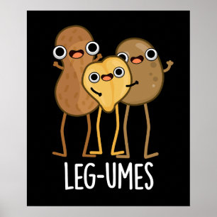 Affiche Gouttes de jambe amusantes Legume Pun Dark BG