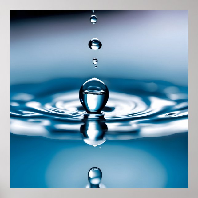 Affiche Gouttes d'eau de macro (Devant)