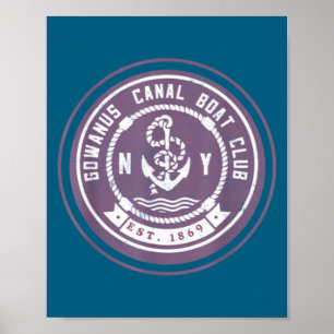 Affiche Gowanus C Boat Club Drôle Brooklyn New York Tellem