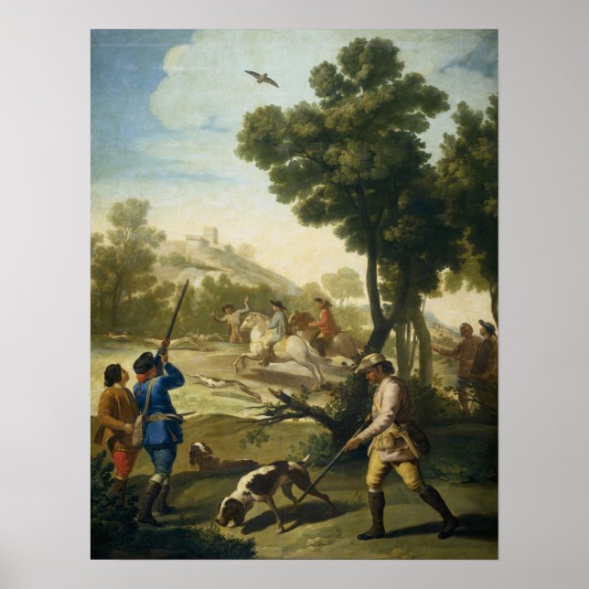 Affiche Goya - Chasse au caille 1775 (Devant)