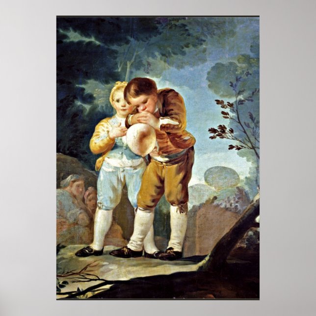 Affiche Goya - Des enfants font exploser des ballons (Devant)