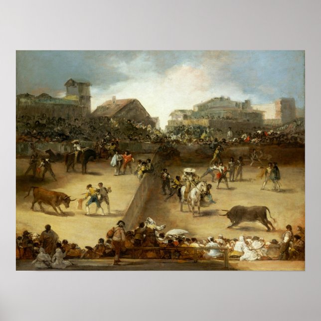 Affiche Goya - Korrida dans des anneaux divisés (Devant)