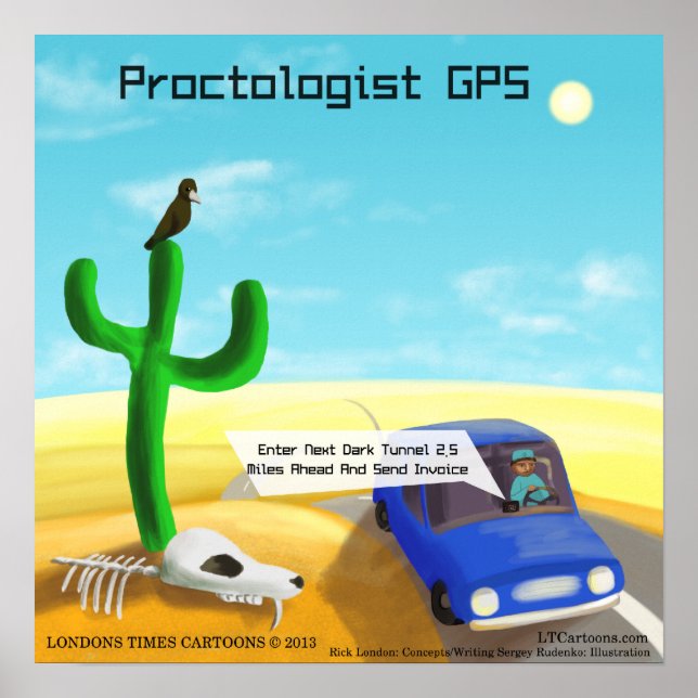 Affiche GPS de proctologie amusante (Devant)