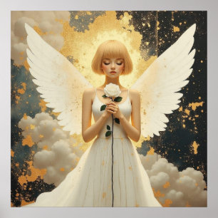 Affiche Grâce céleste Pretty Angel et Rose