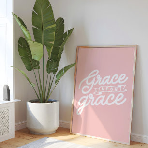 Affiche Grace chrétienne rose pâle sur grâce