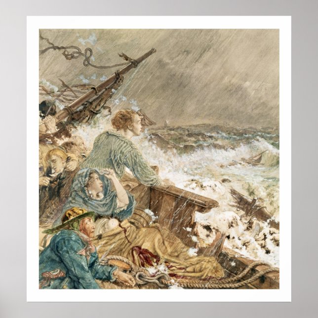 Affiche Grace Darling and her father saving the shipwrecke (Devant)