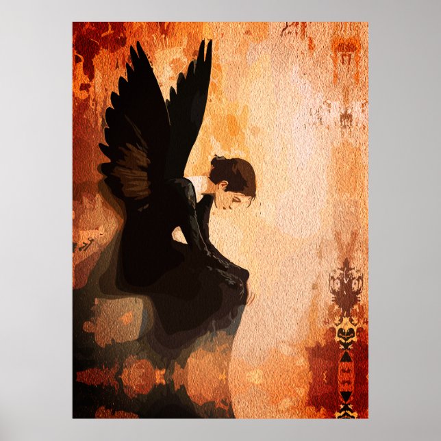 Affiche Grâce Déchue – Réflexion d'Ange Mélancolique (Devant)