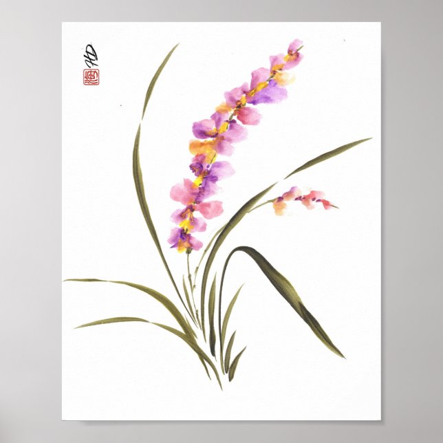 Affiche Grâce d'orchidée lavande (Devant)