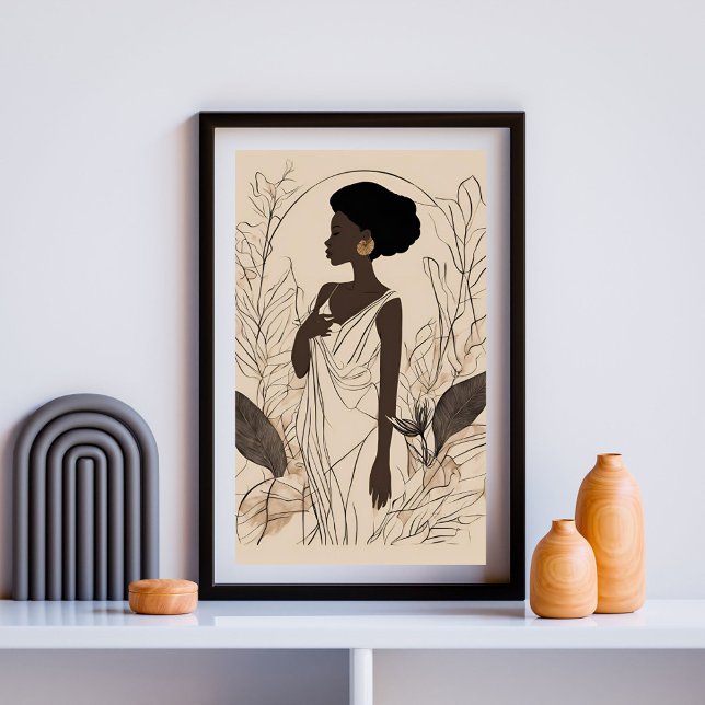 Affiche Grâce en fleurs – Ligne afro-goddess Art (Créateur téléchargé)