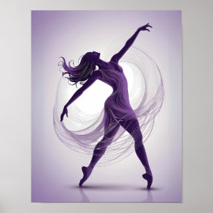 Affiche Grace Ethéal violet danseuse de ballet en mouvemen