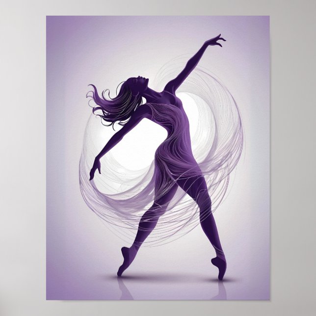 Affiche Grace Ethéal violet danseuse de ballet en mouvemen (Devant)