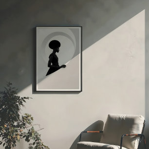 Affiche Grâce Géométrique : Profil de Mode Monochrome