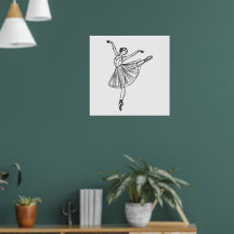 Grace in Motion - Ballerina Line Art