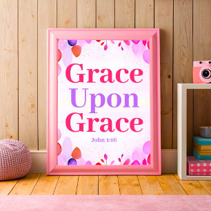 Affiche Grace on Grace Boho Christian Ado Girl Wall Art