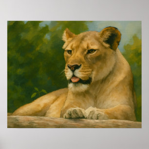 Affiche Grace Skybound - Lioness sur la haie