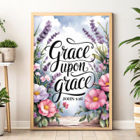 Grace upon Grace - Christian Wall Art for Women