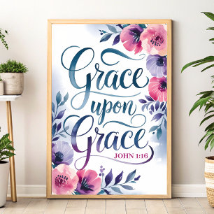 Affiche Grace upon Grace Christian Wall Art Imprimer