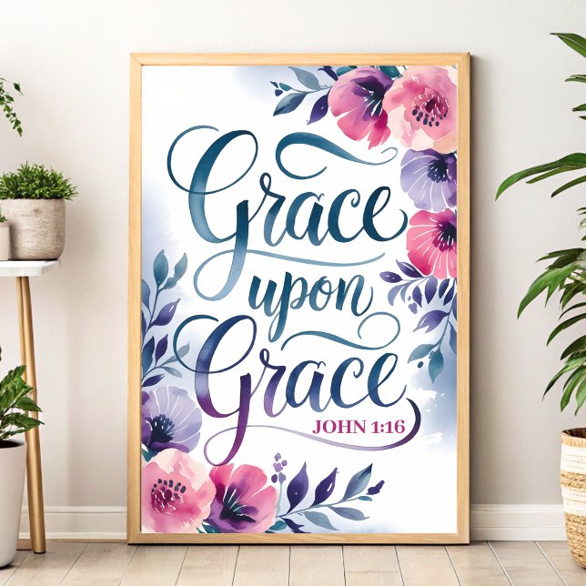 Affiche Grace upon Grace Christian Wall Art Imprimer (Créateur téléchargé)