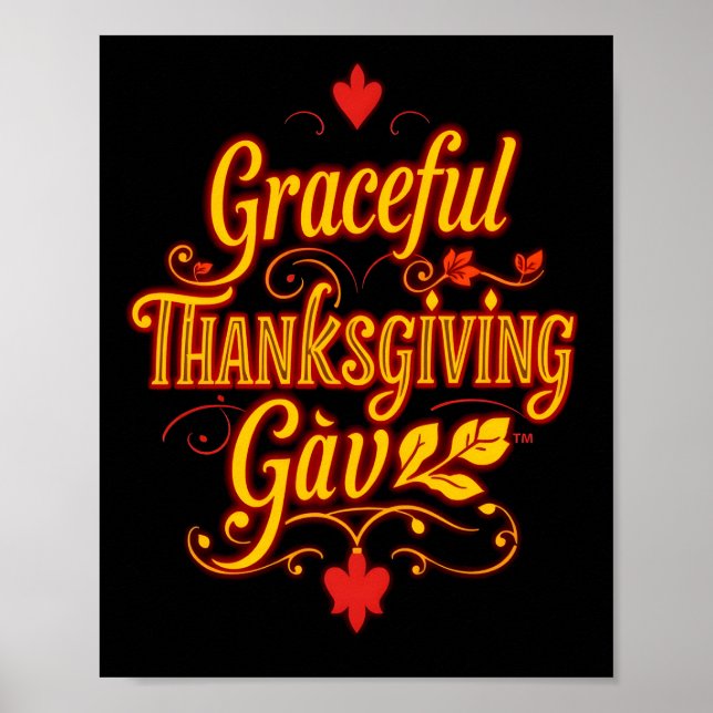 Affiche Graceful Thanksgiving Gav – Warm Autumn Typography (Devant)