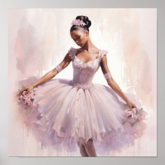 Affiche Gracie de sucre noir Plum Fairy en rose Tutu