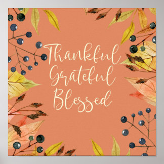 Affiche Grâcieux Grateful Blessé Thanksgiving Art Print
