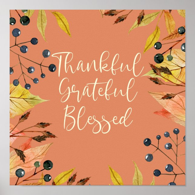 Affiche Grâcieux Grateful Blessé Thanksgiving Art Print (Devant)