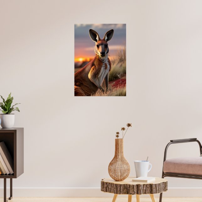 Affiche Gracity Kangaroo au coucher du soleil (Salon 3)
