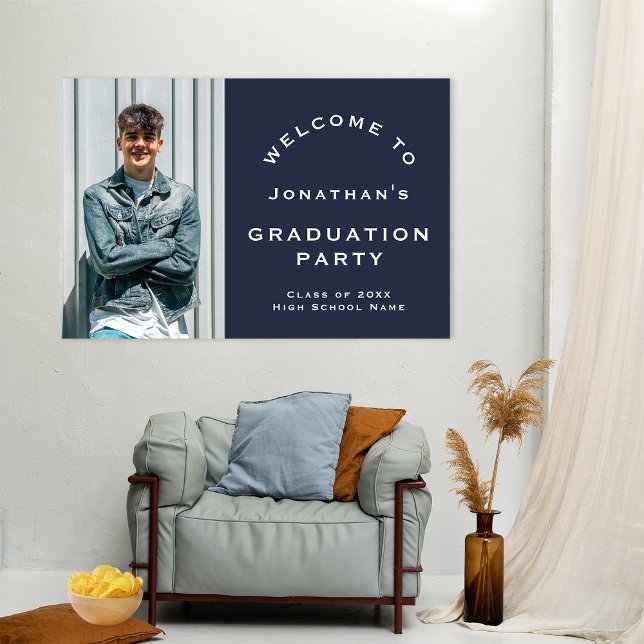 Affiche Grad 2025 Homme Photo Welcome Graduation Party Mar (Créateur téléchargé)