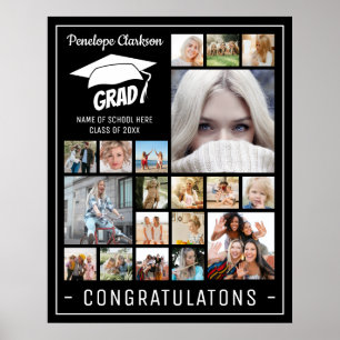 Affiche GRAD moderne 13 x collage photo Graduation Party