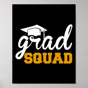Affiche Grad Squad Funny Senior Cl Of 2025 Graduation Fami
