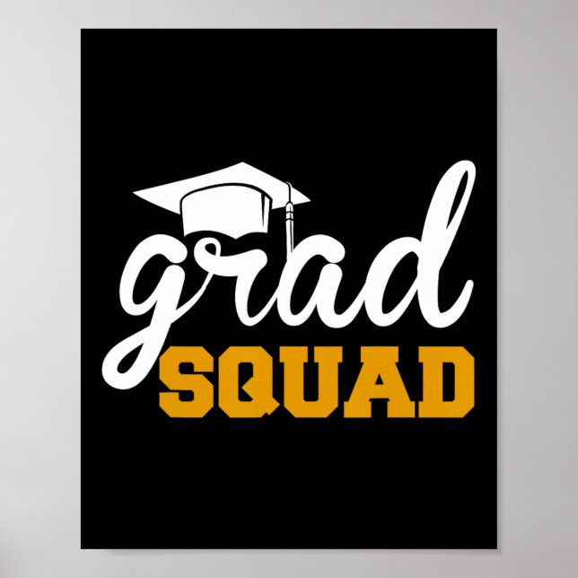 Affiche Grad Squad Funny Senior Cl Of 2025 Graduation Fami (Devant)