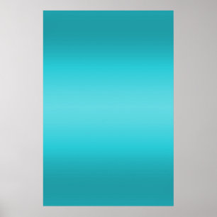 Affiche Gradient bleu d'Aqua foncé et léger - turquoise