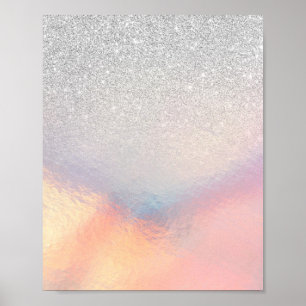 Affiche Gradient holographique de Silver Glitter