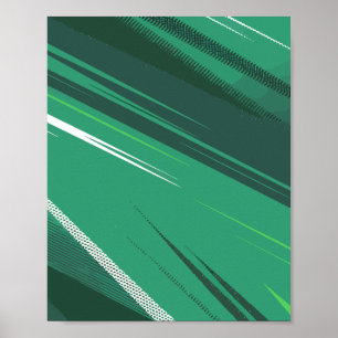 Affiche Gradient vert énergétique avec lignes de vitesse