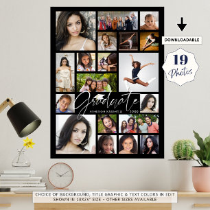 Affiche Graduate 19 Photo Collage Script noir blanc