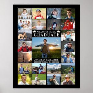 Affiche Graduate 23 Photo Collage de votre couleur personn